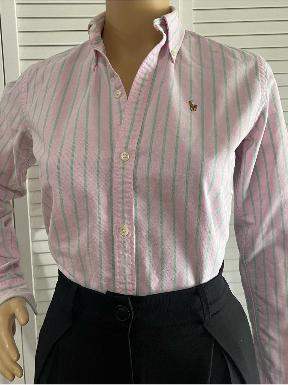 Polo by Ralph Lauren Pink with Mint Stripe Button-Down Shirt - Picture 4 of 6